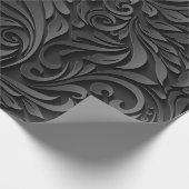 Moderner eleganter schwarzer Blumenhintergrund Geschenkpapier (Ecke)