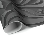 Moderner eleganter schwarzer Blumenhintergrund Geschenkpapier (Rolleneckpunkt)