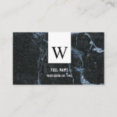 Moderner eleganter Schwarzer Marmor Beruflich Visitenkarte (Vorderseite)