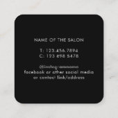 Moderner Eleganter Schwarzer Schönheitssalon Terminkarte (Rückseite)