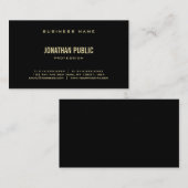 Moderner, eleganter Schwarzer Schriftart Chic Schl Visitenkarte (Vorne/Hinten)