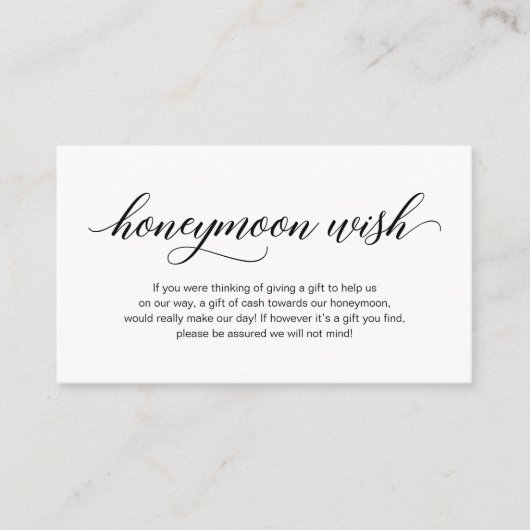 Moderner, eleganter schwarzer Schriftart, Hochzeit Begleitkarte (Vorderseite)