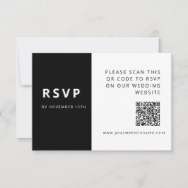 Moderner eleganter schwarzer und weißer Minimalist RSVP Karte