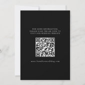 Moderner eleganter schwarzer und weißer QR-Code Save The Date (Rückseite)