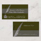 Moderner, eleganter, schwarzer Vintager Pen Visitenkarte (Vorne/Hinten)