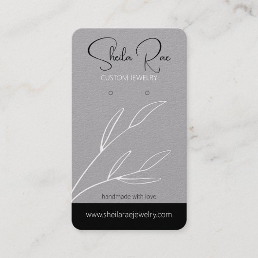 Moderner, eleganter Script Earring Display Card Ho Visitenkarte (Vorderseite)