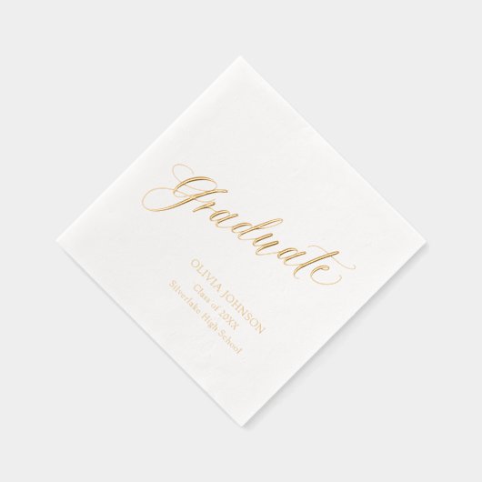 Moderner, eleganter Script Graduate Einfaches Absc Servietten Mit Folie (Rechts)