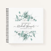 Moderner, eleganter Script Greenery Brautparty Gas Notizblock (Vorderseite)