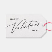 Moderner, eleganter Script-Happy Valentine's Day Geschenkanhänger (Vorderseite (Horizontal))