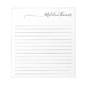Moderner, eleganter Script-Kalligrafiename Notizblock (Vorderseite)
