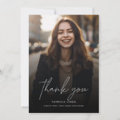Moderner eleganter Script Overlay-Foto-Abschluss Dankeskarte (Vorderseite)