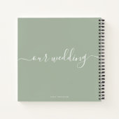 Moderner, eleganter Script-Sage Green Wedding Gast Notizblock (Rückseite)