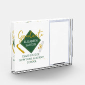 Moderner Eleganter Senior Green Themed Abschluss Fotoblock (Links)