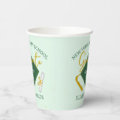 Moderner Eleganter Senior Green Themed Abschluss Pappbecher (Links)