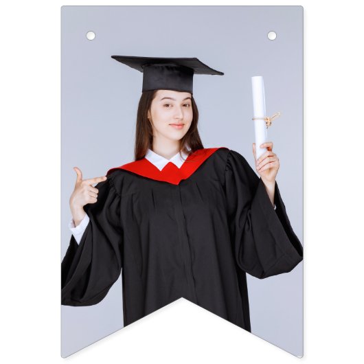 Moderner Eleganter Senior Green Themed Abschluss Wimpelkette (Zweite Fahne)