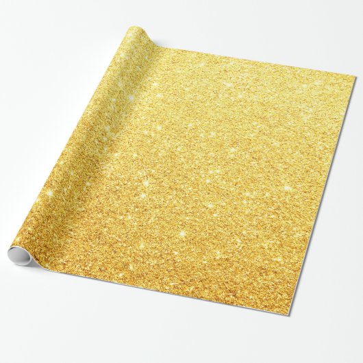 Moderner Eleganter Shiny Metallic Gold Glitzer Geschenkpapier (Ungerollt)