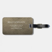 Moderner eleganter Silbermetall mit Monogramm Name Gepäckanhänger (Rückseite horizontal)