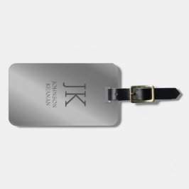 Moderner, eleganter Silbermetallischer mit Monogra Gepäckanhänger