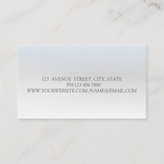 Moderner Eleganter Silver Glitzer Bokeh Ombre Lotu Visitenkarte (Rückseite)