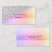 Moderner Eleganter Silver Glitzer Bokeh Ombre Visitenkarte (Vorne/Hinten)