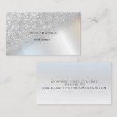 Moderner Eleganter Silver Glitzer Bokeh Ombre Visitenkarte (Vorne/Hinten)