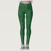 Moderner Eleganter Smaragdgrüner Glitzer Sparkle G Leggings (Vorderseite)