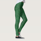 Moderner Eleganter Smaragdgrüner Glitzer Sparkle G Leggings (Rechts)
