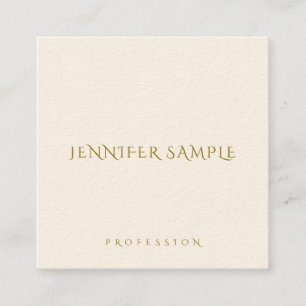 Moderner Eleganter Square Einfaches Template Gold Quadratische Visitenkarte