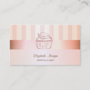 Moderner eleganter stilvoller gestreifter Cupcake Visitenkarte