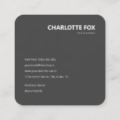Moderner Eleganter Stone Gray Agate Beruflich Quadratische Visitenkarte (Rückseite)