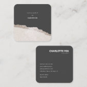 Moderner Eleganter Stone Gray Agate Beruflich Quadratische Visitenkarte (Vorne/Hinten)