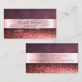Moderner Eleganter Streifen, Brush Stroke Glitzer  Visitenkarte (Vorne/Hinten)