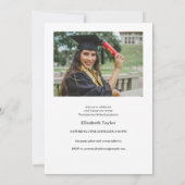 Moderner Eleganter Stylist Foto Abschluss Einladung (Rückseite)