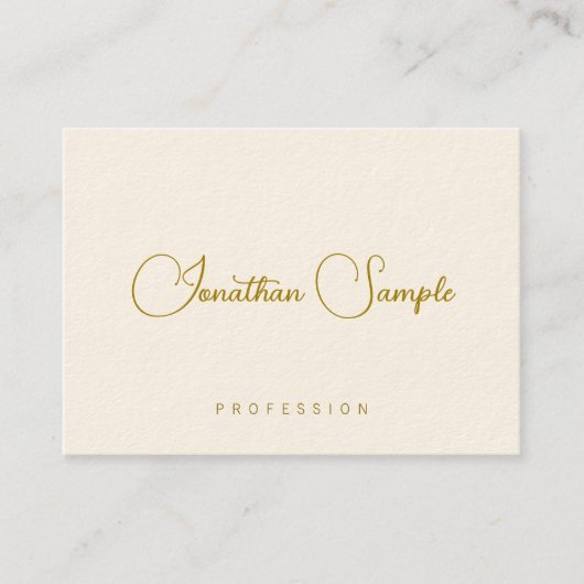 Moderner, eleganter Template Gold Look Typografie  Visitenkarte (Vorderseite)