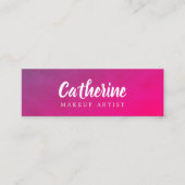 Moderner Eleganter Textur Lila Pink Makeup Artist Mini Visitenkarte (Vorderseite)
