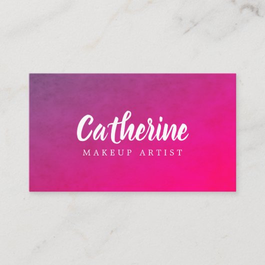 Moderner Eleganter Textur Lila Pink Makeup Artist Visitenkarte (Vorderseite)