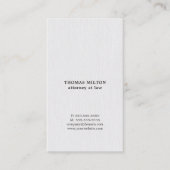 Moderner eleganter Textur White Black Anwalt Visitenkarte (Vorderseite)