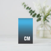 Moderner, eleganter Texture Blue Monogram Consulta Visitenkarte (Stehend Vorderseite)