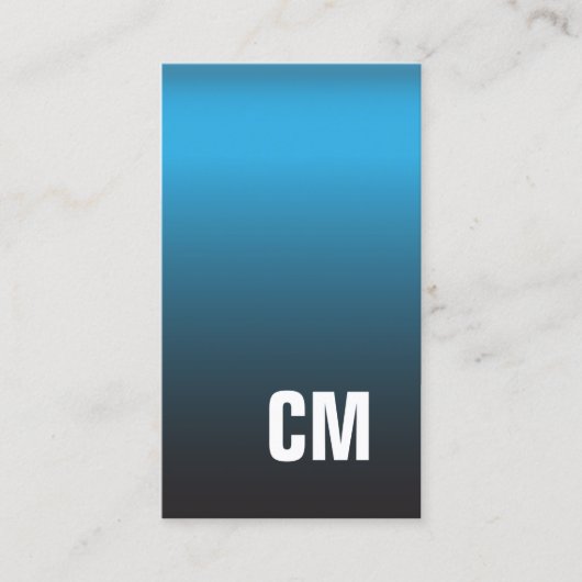 Moderner, eleganter Texture Blue Monogram Consulta Visitenkarte (Vorderseite)