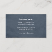 Moderner, eleganter Texture Blue Monogram Consulta Visitenkarte (Rückseite)