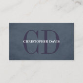Moderner, eleganter Texture Blue Monogram Consulta Visitenkarte (Vorderseite)