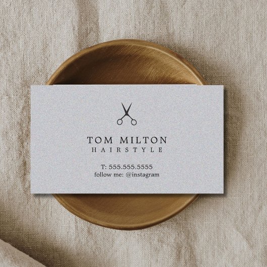 Moderner Eleganter Texture Gray Friseur Visitenkarte