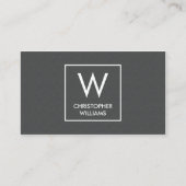 Moderner eleganter Texture Gray Monogram Anwalt Visitenkarte (Vorderseite)