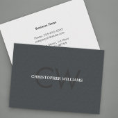 Moderner eleganter Texture Gray Monogram Anwalt Visitenkarte