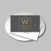 Moderner eleganter Texture Gray Monogram Anwalt Visitenkarte