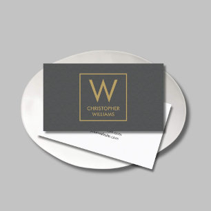 Moderner eleganter Texture Gray Monogram Anwalt Visitenkarte