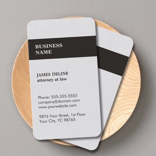 Moderner eleganter Texture White Attorney Visitenkarte