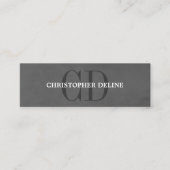 Moderner, eleganter Texturgrau Monogram Consultant Mini Visitenkarte (Vorderseite)