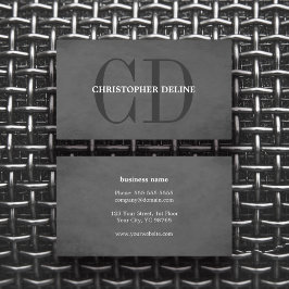 Moderner, eleganter Texturgrau Monogram Consultant Visitenkarte