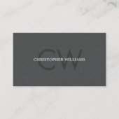 Moderner, eleganter Texturgrau Monogram Consultant Visitenkarte (Vorderseite)